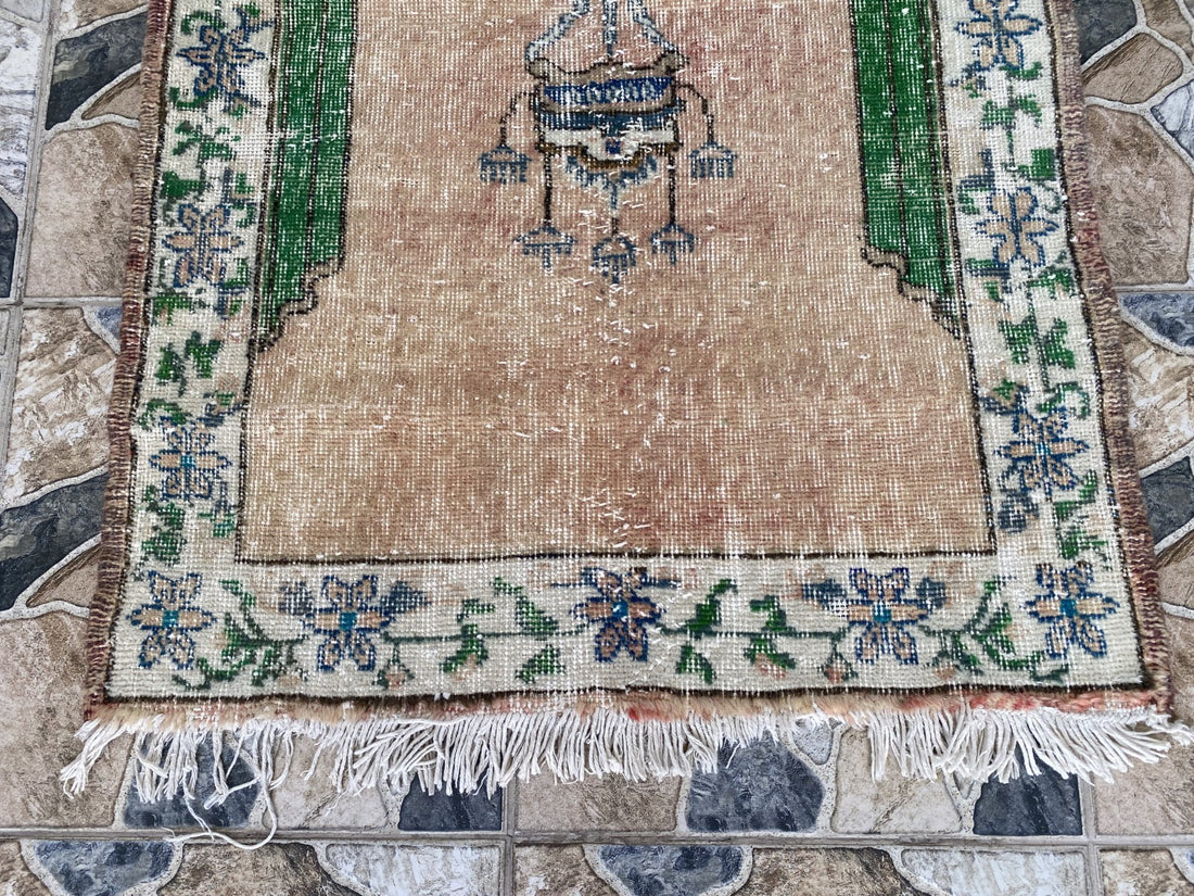 Vintage Anatolian Rug Hand-Knotted Wool Tribal Carpet Geometric Turkish 2.8x4.3