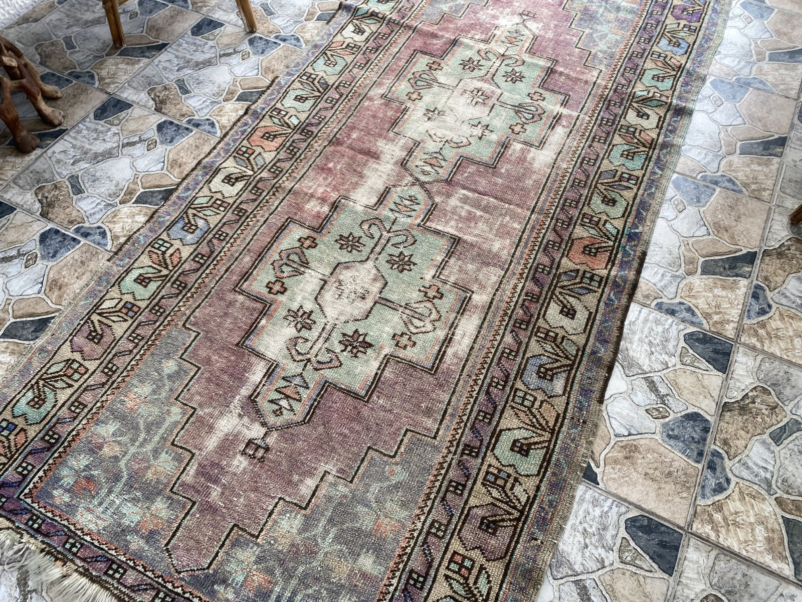 4x8ft Vintage Turkish Rug Anatolian Floral Medallion Farmhouse Oriental Area Rug