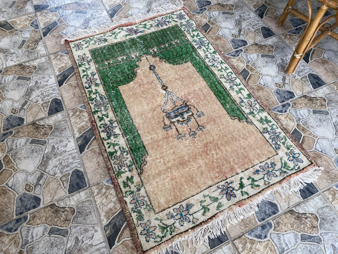 Vintage Anatolian Rug Hand-Knotted Wool Tribal Carpet Geometric Turkish 2.8x4.3