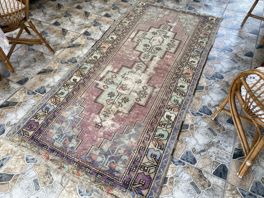4x8ft Vintage Turkish Rug Anatolian Floral Medallion Farmhouse Oriental Area Rug